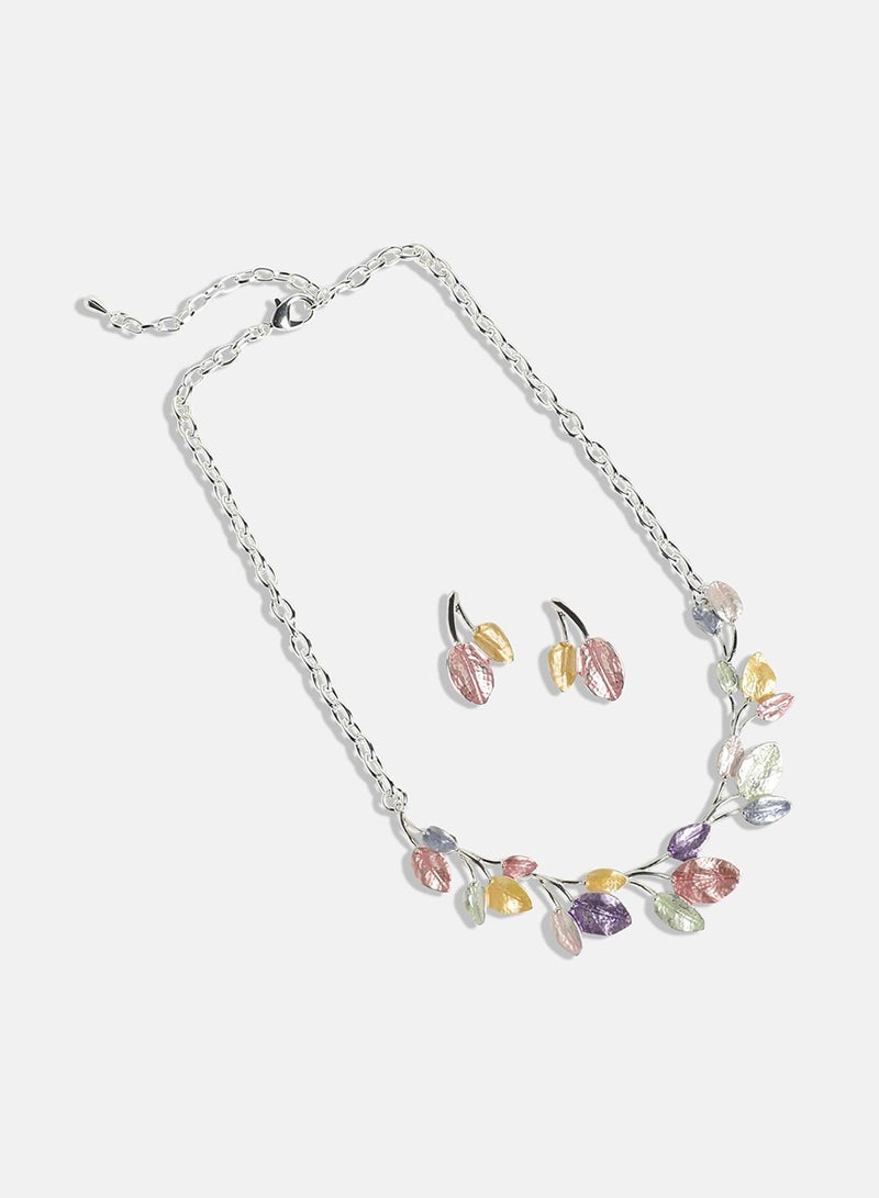 SOHI Pastel Leaf Artificial Jewellery Set - Image 2