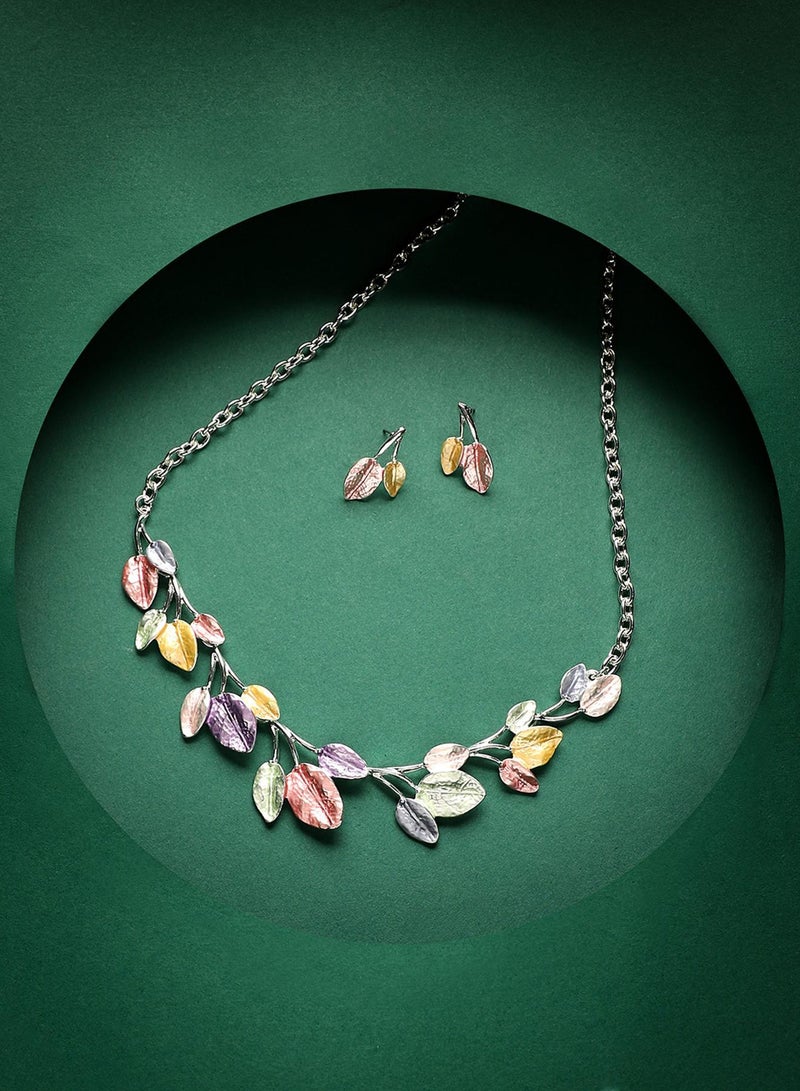 SOHI Pastel Leaf Artificial Jewellery Set - Image 5