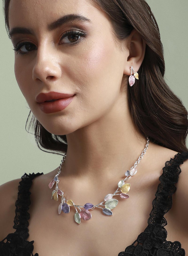 SOHI Pastel Leaf Artificial Jewellery Set - Image 4