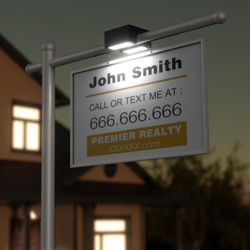 UPlee Real Estate Sign Posts with Solar Dual-Sided Light, Heavy Duty Realtor Sign Post, Fully Metallic Real Estate Sign Holder, For Sale Yard. (Sign Not Included) - Image 2