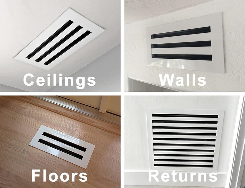 BUILDMART - 16x6 White Modern AC Vent Cover - Decorative Air Vent - Standard Linear Slot Diffuser - Register Grille for Ceiling, Walls & Floors - Texas Buildmart - Image 5