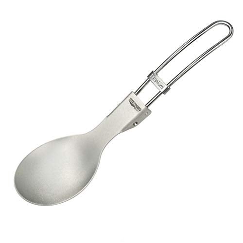 GADIEMKENSD Ultralight Outdoor Titanium ladle Healthy Camping Scoop Folding Spoon 18g - Image 1