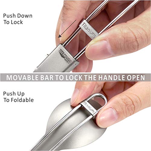 GADIEMKENSD Ultralight Outdoor Titanium ladle Healthy Camping Scoop Folding Spoon 18g - Image 3