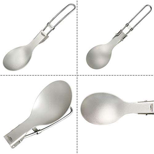 GADIEMKENSD Ultralight Outdoor Titanium ladle Healthy Camping Scoop Folding Spoon 18g - Image 4