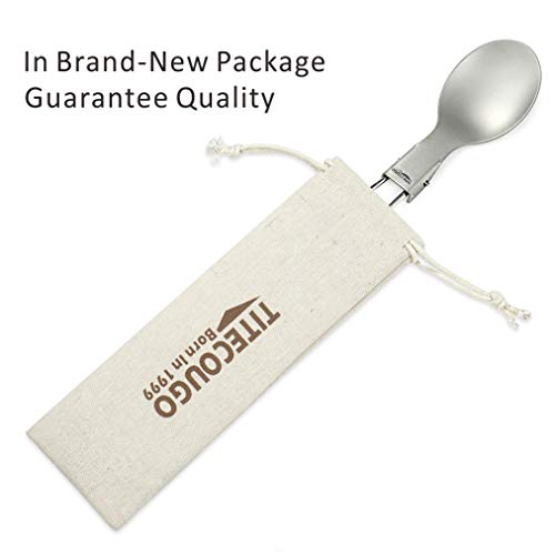 GADIEMKENSD Ultralight Outdoor Titanium ladle Healthy Camping Scoop Folding Spoon 18g - Image 5