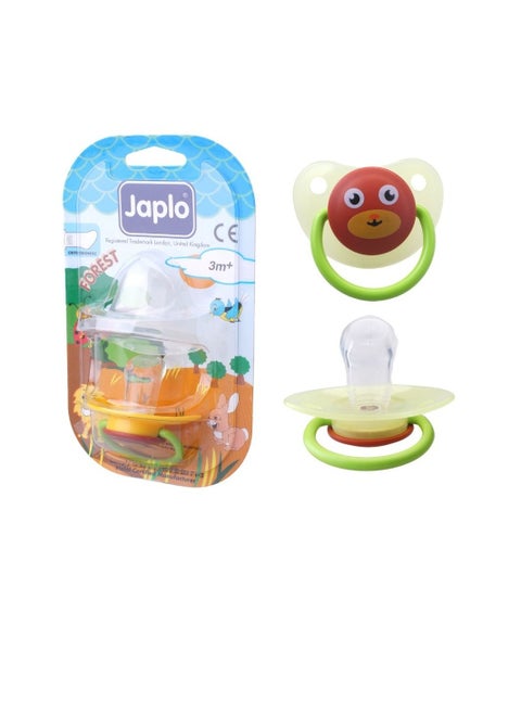 Japlo Forest Soother with Cover Easy Clean BPA Free Pacifier. Orthodontic (REC)