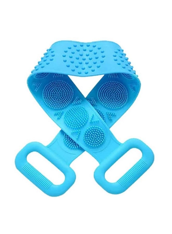 ATETO Silicone Body Scrubber Belt | Double Side Bathing Brush For Deep Skin Cleaning | Waterproof Easy Foot Cleaner | Scrubber For Body | Shower & Bathing Accessories (Pack of 2,Multicolor) - Image 4