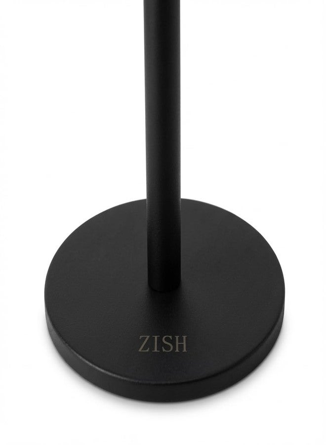 ZISH Toilet Roll Holder Free Standing - Stainless Steel Bathroom Toilet Paper Organizer and Dispenser - No Drill Toilet Roll Stand Freestanding - Up to 5 Toilet Roll Storage, Black - Image 5