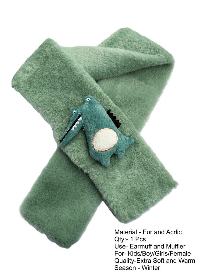 Alexvyan Alexvyan Kids unisex muffler Collar scarf neck warmer wraparound for baby boy and baby girls, soft fur fleece Scarves (Green)  - Image 2