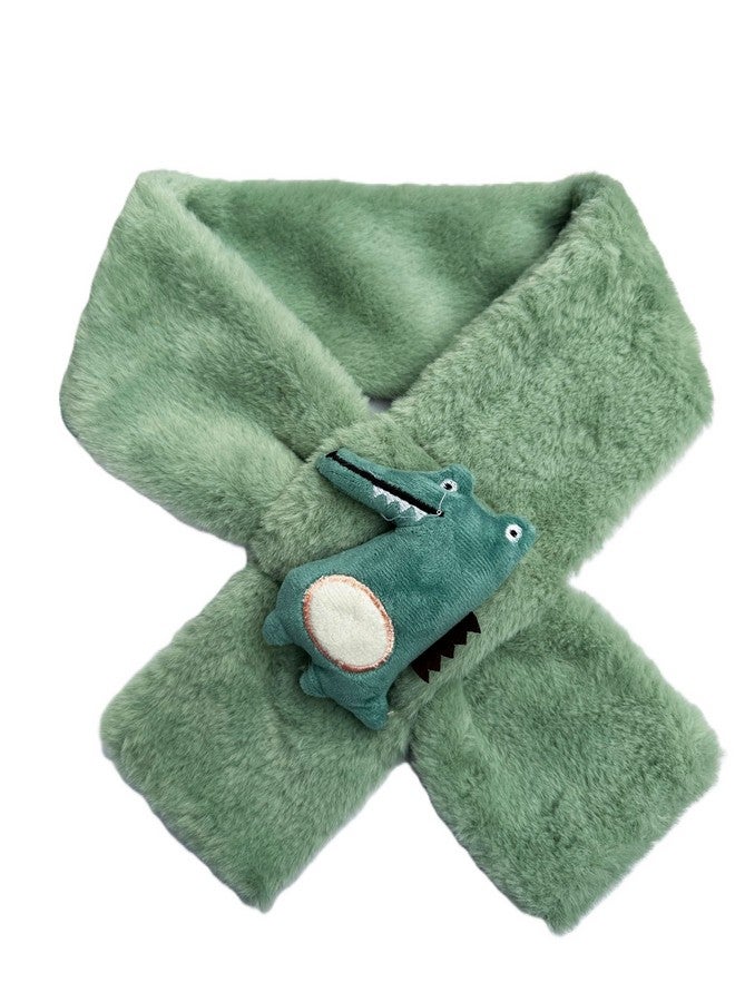 Alexvyan Alexvyan Kids unisex muffler Collar scarf neck warmer wraparound for baby boy and baby girls, soft fur fleece Scarves (Green)  - Image 1