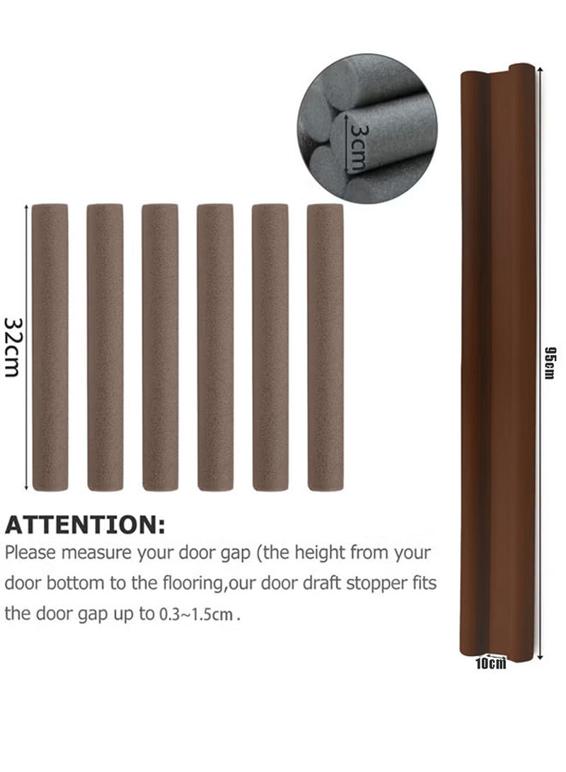 Door Draft Stopper, Gap Seal Strip, Double Foam Door Blocker, Noise Wind Dust Blocker, Adjustable Door Draft Seal, Weather Stripping for Doors & Windows, Soundproof Draft Guard Home Use(Brown) - Image 2
