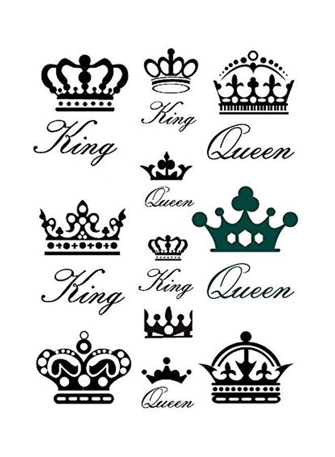 إسكدنيا ملصقات وشم مؤقت غير حقيقي مضاد للمياه من قطعتين أسود