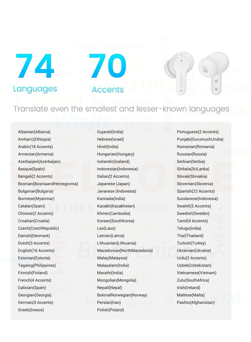 SYOSI M3 Translator Earbuds for Voice Language Translation in 74 Languages and 70 Accents Quick Response with 97% High Accuracy Innovative Sliding Design Perfect for Travel, Business & Daily Use  - Image 2