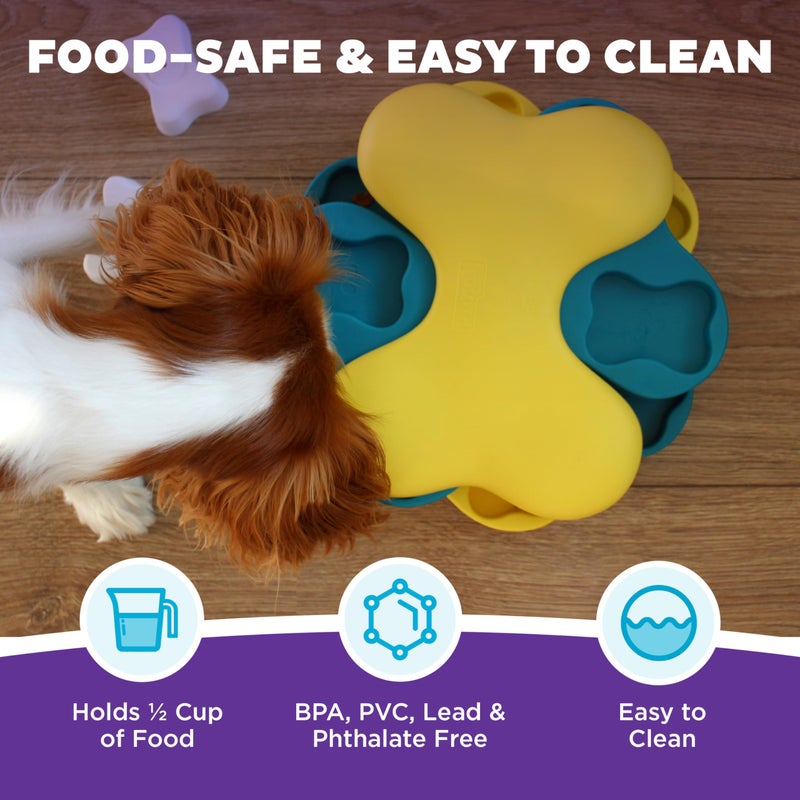 Outward Hound by Nina Ottosson Dog Tornado Treat Puzzle Dog Toy, Level 2 Intermediate, Blue - Image 5