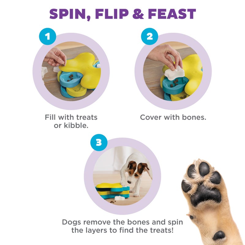 Outward Hound by Nina Ottosson Dog Tornado Treat Puzzle Dog Toy, Level 2 Intermediate, Blue - Image 3