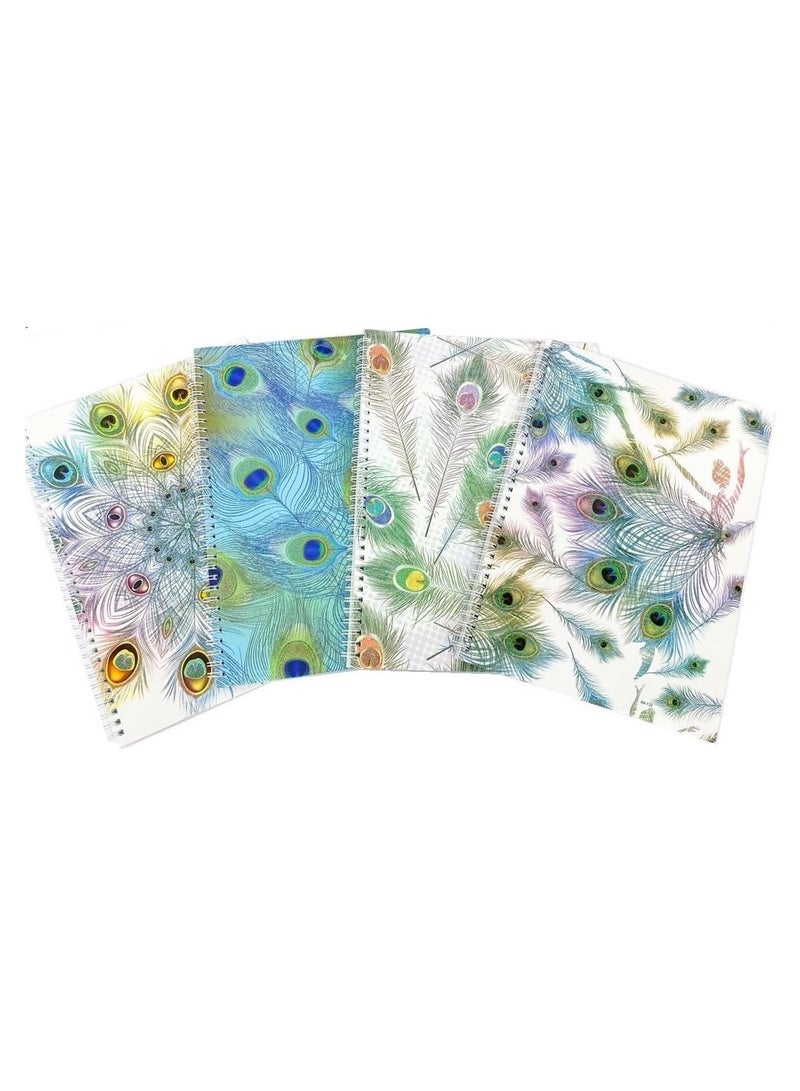 4-Piece A5 Size Spiral Notebook Multicolour