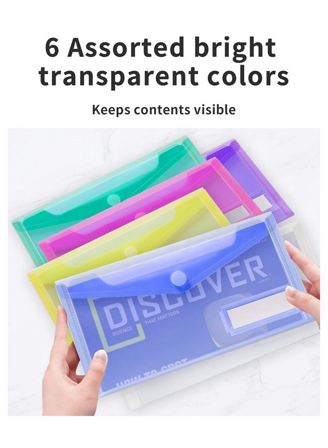 سويز مظاريف بلاستيكية صغيرة، عبوة من 12 كيس بلاستيكي مع جيب للملصق، حقيبة أقلام بلاستيكية، مظاريف قابلة لإعادة الاستخدام، حافظة أقلام بالجملة، مظاريف نقود بلاستيكية، 9.4 × 4.7 بوصة - Image 4