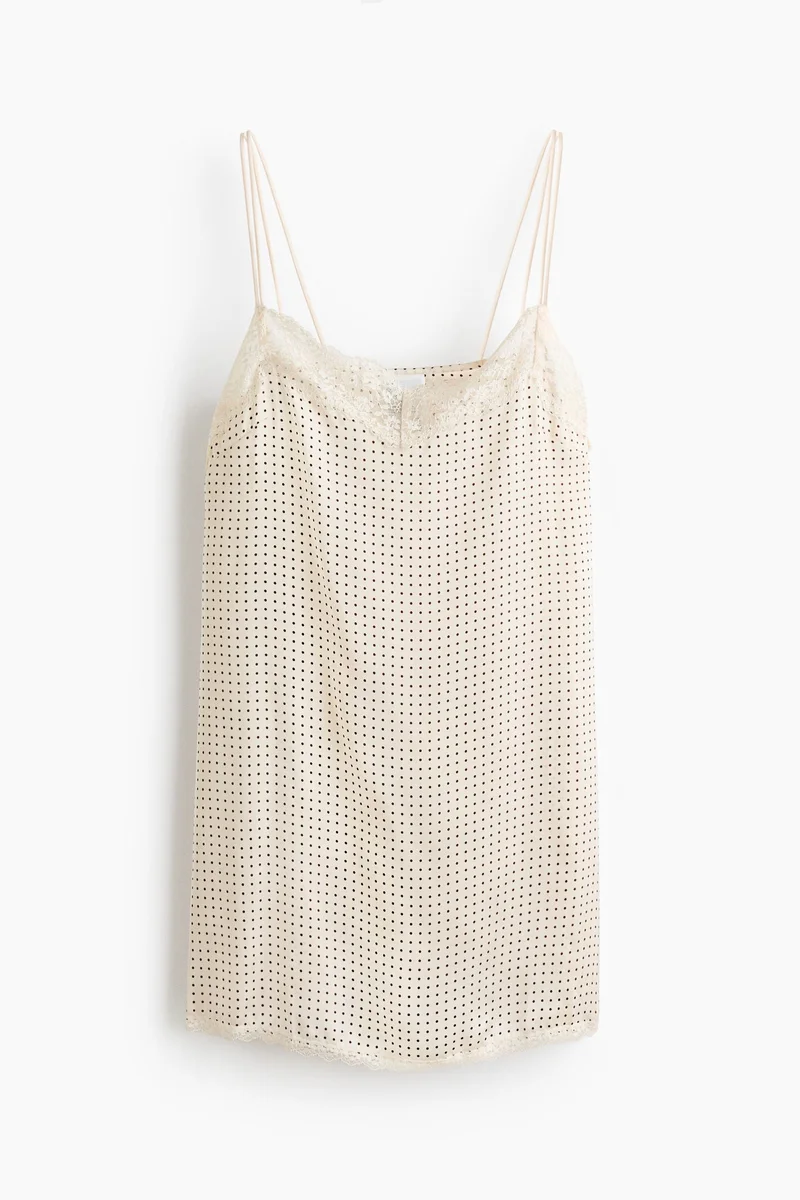 H&M Lace-trimmed satin nightslip