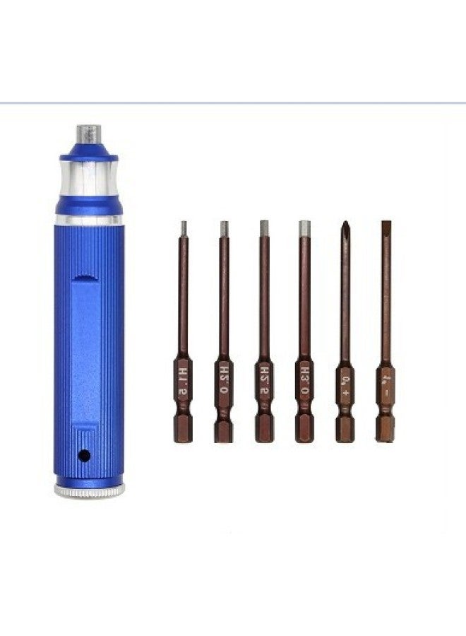 Special Tool For Model Model Of Aviation Tools Six-in-one Hexagon Socket Head Screwdriver-Color:Blue  - Image 1