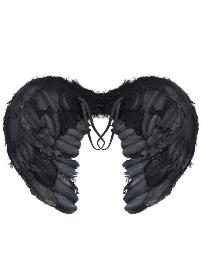 Black Cape - Halloween Hooded Cloak Cape - Wings 1 - Cosplay Costume, Medieval Cape, Adult Magic Robe, Party Fancy Dress, Performance Prop - Image 1