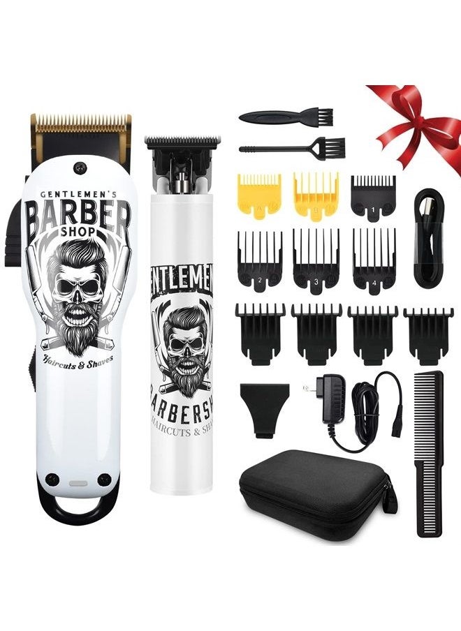 BESTBOMG Hair Clippers & Trimmer T-Blade Cordless Hair Haircut Sets, Hair Haircut with Ceramic Blade Rechargeable 2000mAh/1200mAh with 10 Guide Combs & for Men/Father/Husband/Boyfriend 
