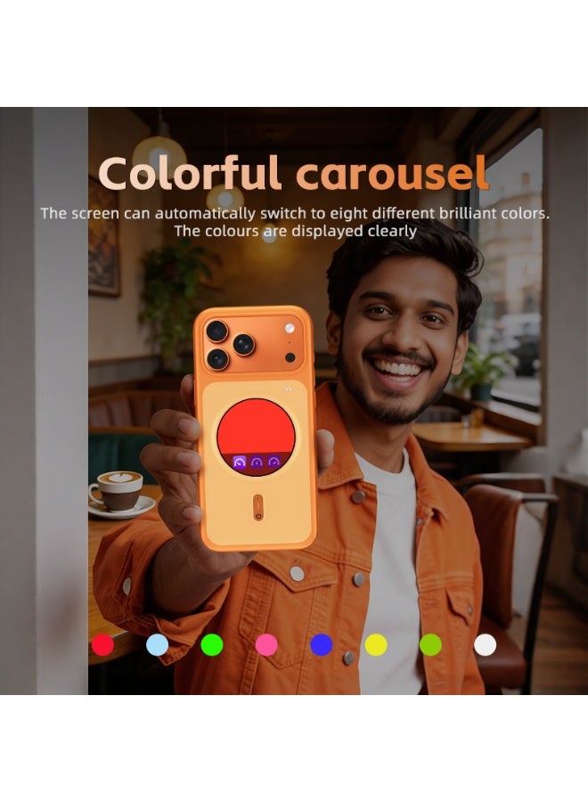 Orange Smart Case For iPhone 17 Pro Max, AI Touch Screen Phone Cover With Digital Display, Custom Photo Wallpaper Magnetic Protective Case, Bluetooth Smart Phone Accessories - Image 3