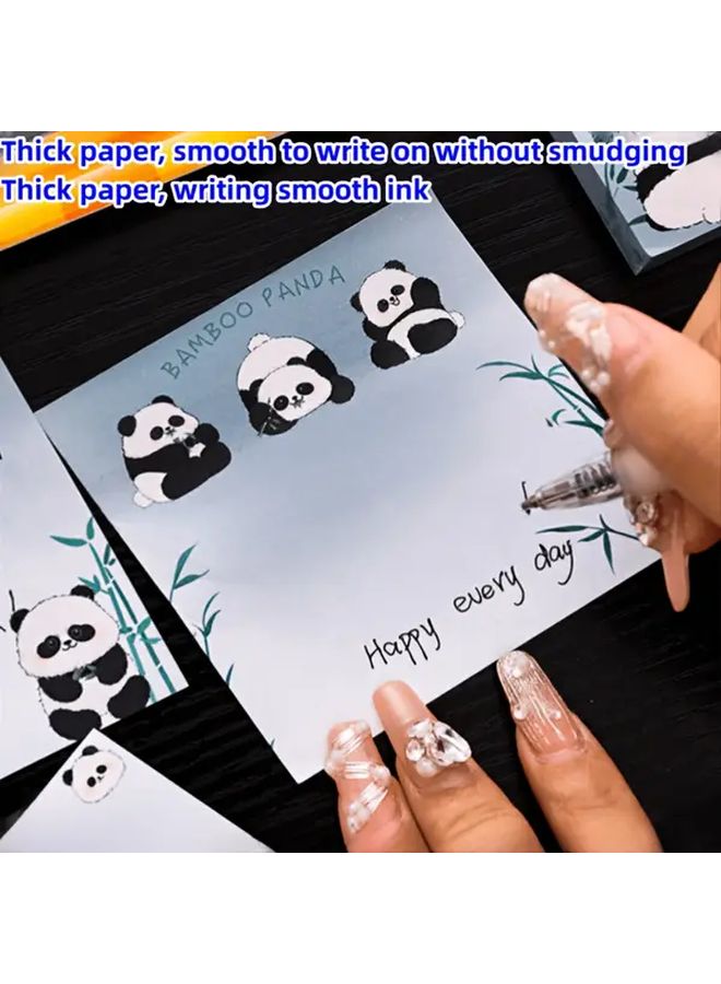 Cartoon Panda Sticky Notes 4-Piece Set Office Memo Pads Desk Supplies - Image 5
