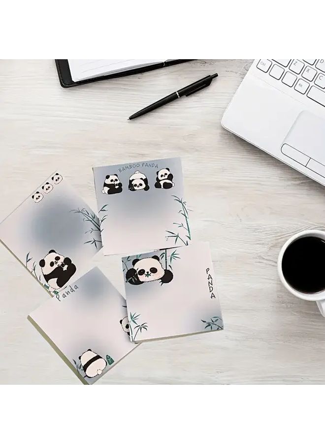 Cartoon Panda Sticky Notes 4-Piece Set Office Memo Pads Desk Supplies - Image 2
