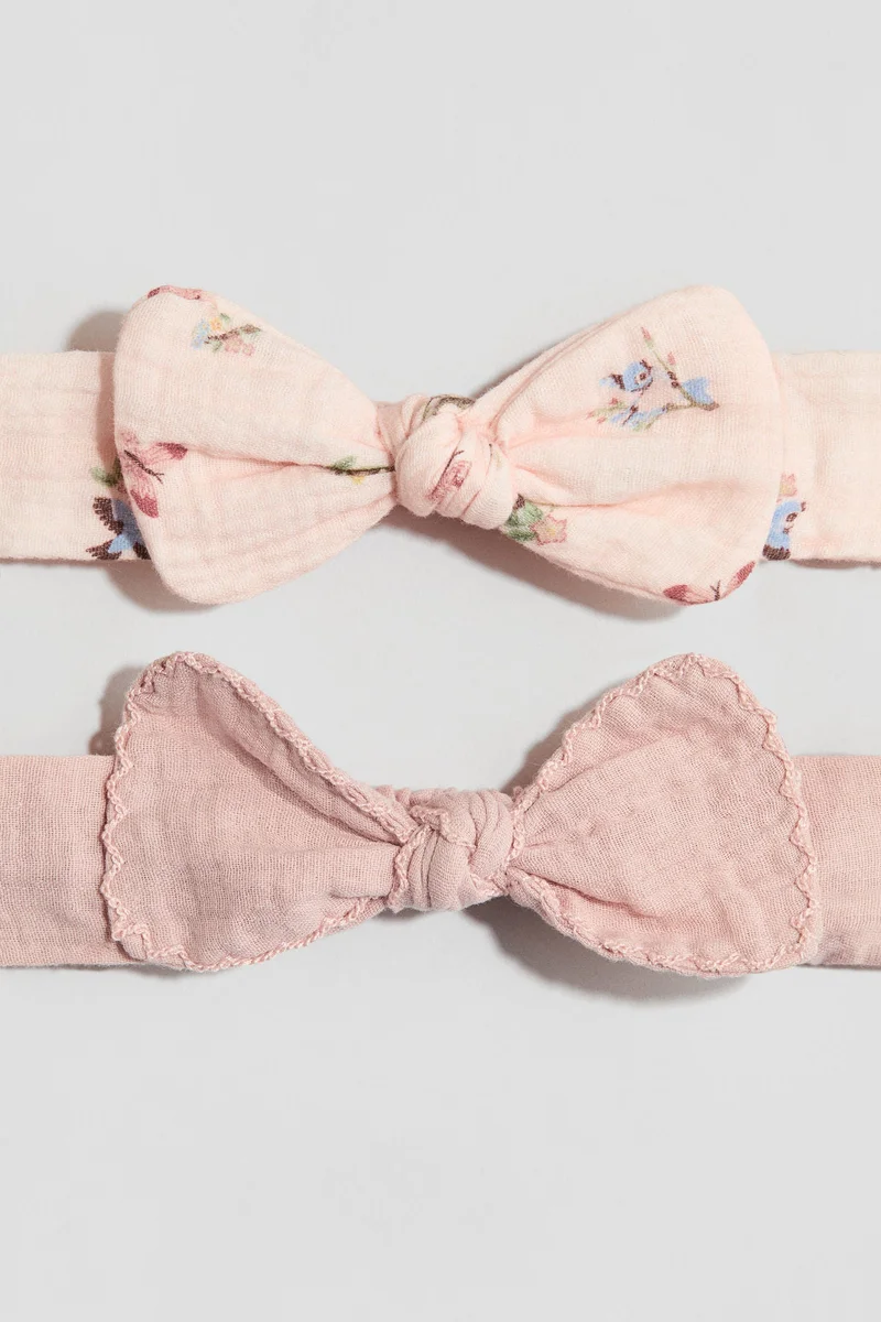 اتش اند ام ربطات الشعر من قطن الموسلين - عبوة من قطعتين