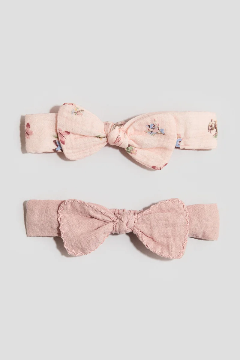 اتش اند ام ربطات الشعر من قطن الموسلين - عبوة من قطعتين