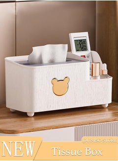 DUNISO Multifunctional Tissue Box Cover Holder with Storage Napkin,Table Storage Box Container with Stationery Remote Control Box Decorative Tissue Pen Remote Organizer for Home Office Car Restaurant  - Image 1