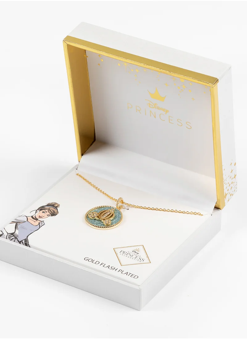 Disney Princess Cinderella Gold Coloured Plated Carriage Necklace CF01098YRWL-Q
