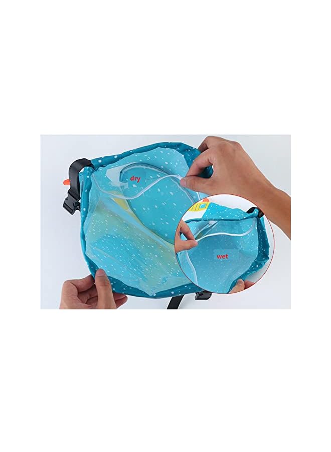 PROMASS Drawstring Gym Bag for Kids Waterproof Swimming Backpack Boys Girls Sport Gym Bags Dry Wet Separation Bag Beach Travel Backpack with Transparent Front Pocket for Kids  - Image 5