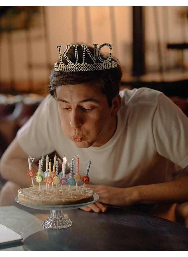 MEANT2TOBE Royal Birthday Accessories for Men - Gold Metal Crown, Sash, and Pin for King Themed Party Decorations - Image 2