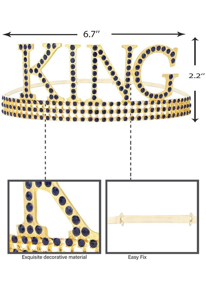 MEANT2TOBE Royal Birthday Accessories for Men - Gold Metal Crown, Sash, and Pin for King Themed Party Decorations - Image 4