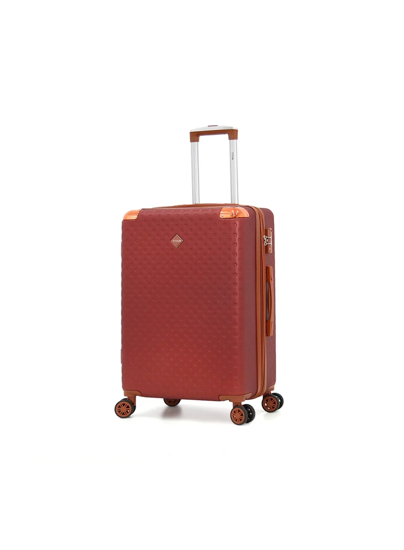 تيتان Hardshell Luggage Trolley Bag 3 Pieces Set With Beauty CaseMaroon (BC-12",S-20",M-24",L-28")