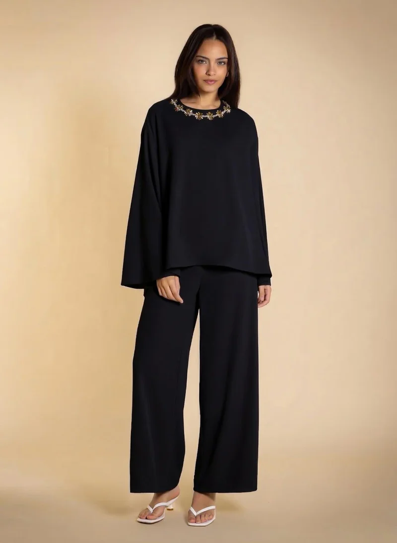 شايبس FLOWING EMBROIDERED TOP SET