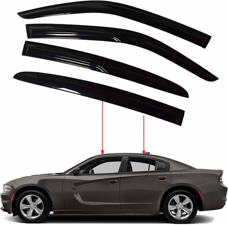 SEBLAFF 4PCS Side Window Visor Vent Rain Guards for 2011-2020 Charger - Image 1