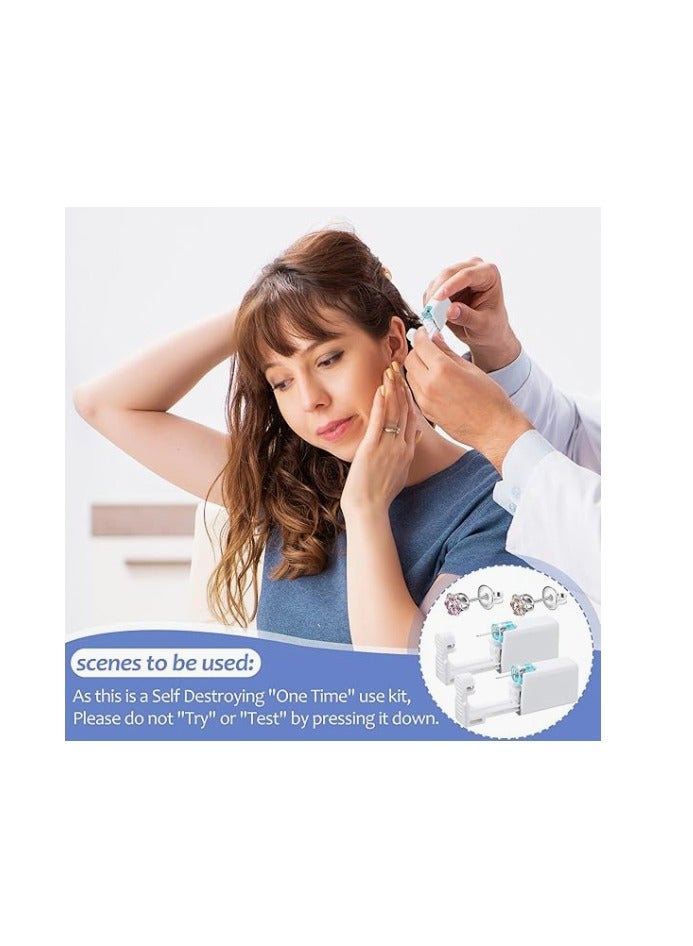 CityRiya-Long 12 Pairs No Pain Ear Piercing Kit, Disposable Self Piercing Gun with 24Pcs Ear Studs & Cleaning Tools, Portable Nose Ear Piercer for Home Household Use, Safe Easy-to-Use Body Piercing Tools for Men Women（216） - Image 4