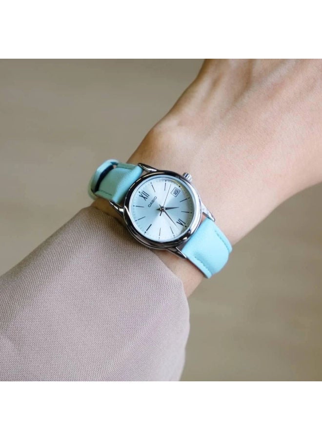 CASIO Leather Analog Wrist Watch LTP-V002L-2B3UDF - Image 2