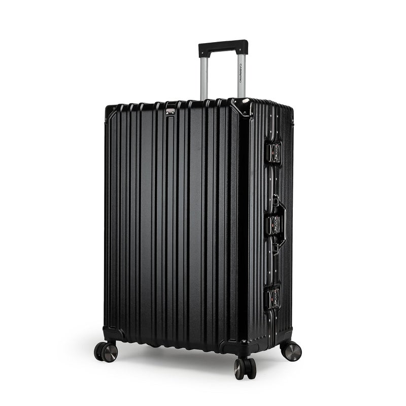 كابينبرو حقيبة سفر من نوع Cabin Pro، خفيفة الوزن، مصنوعة من الألمنيوم، بغلاف صلب من البوليكاربونات، تحتوي على 4 عجلات دوارة، لونها أسود. - Image 1