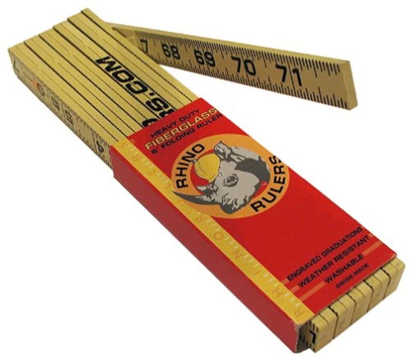 Rhino Rulers Folding Outside Reading Carpenter's Ruler 6' Length - 55140 - Image 1