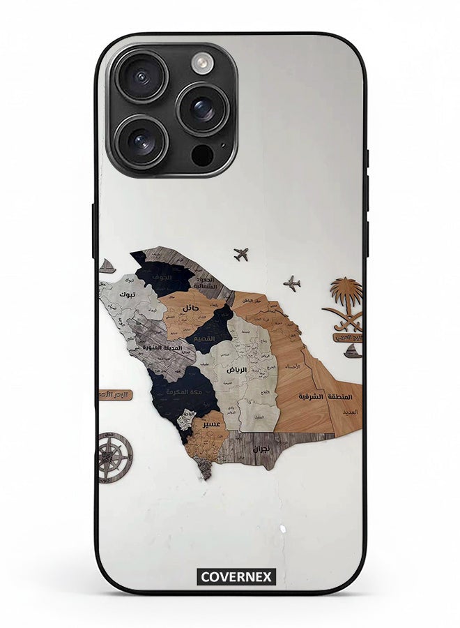 Covernex Apple iPhone 16 Pro Max Protective Case Cover Printed Featuring Saudi Arabia Regional Map - Image 2