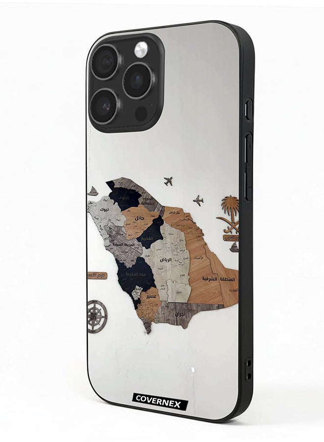 Covernex Apple iPhone 16 Pro Max Protective Case Cover Printed Featuring Saudi Arabia Regional Map - Image 1