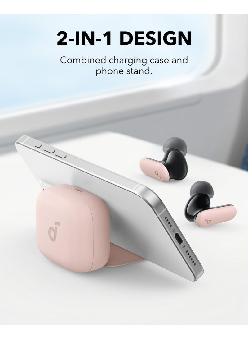 soundcore P30i by Anker Noise Cancelling Earbuds, Strong and Smart Noise Cancelling, Powerful Bass, 45H Playtime, 2-in-1 Case and Phone Stand, IP54, Wireless Earbuds, Bluetooth 5.4, App Control pink - Image 2