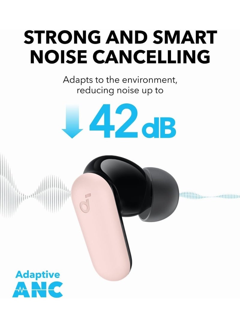soundcore P30i by Anker Noise Cancelling Earbuds, Strong and Smart Noise Cancelling, Powerful Bass, 45H Playtime, 2-in-1 Case and Phone Stand, IP54, Wireless Earbuds, Bluetooth 5.4, App Control pink - Image 3