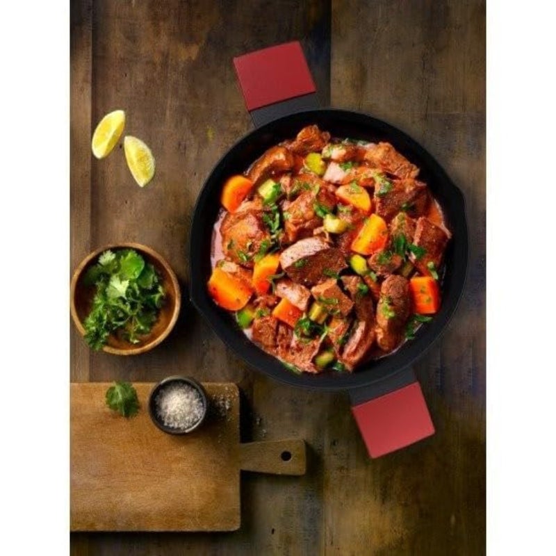 Forged Aluminum Casserole And Lid, Black/Red, 24Cm Thickness 2.8Mm, BC2066 - Image 2