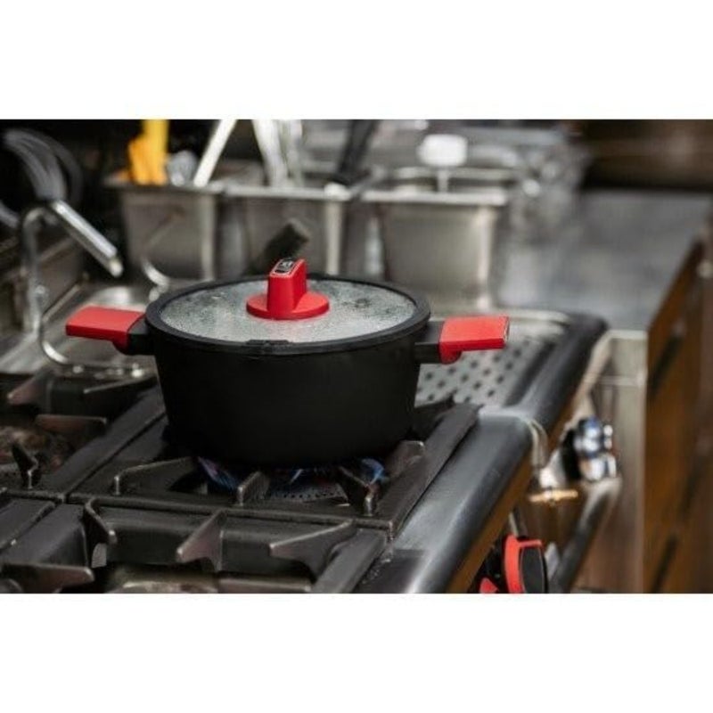 Forged Aluminum Casserole And Lid, Black/Red, 24Cm Thickness 2.8Mm, BC2066 - Image 3