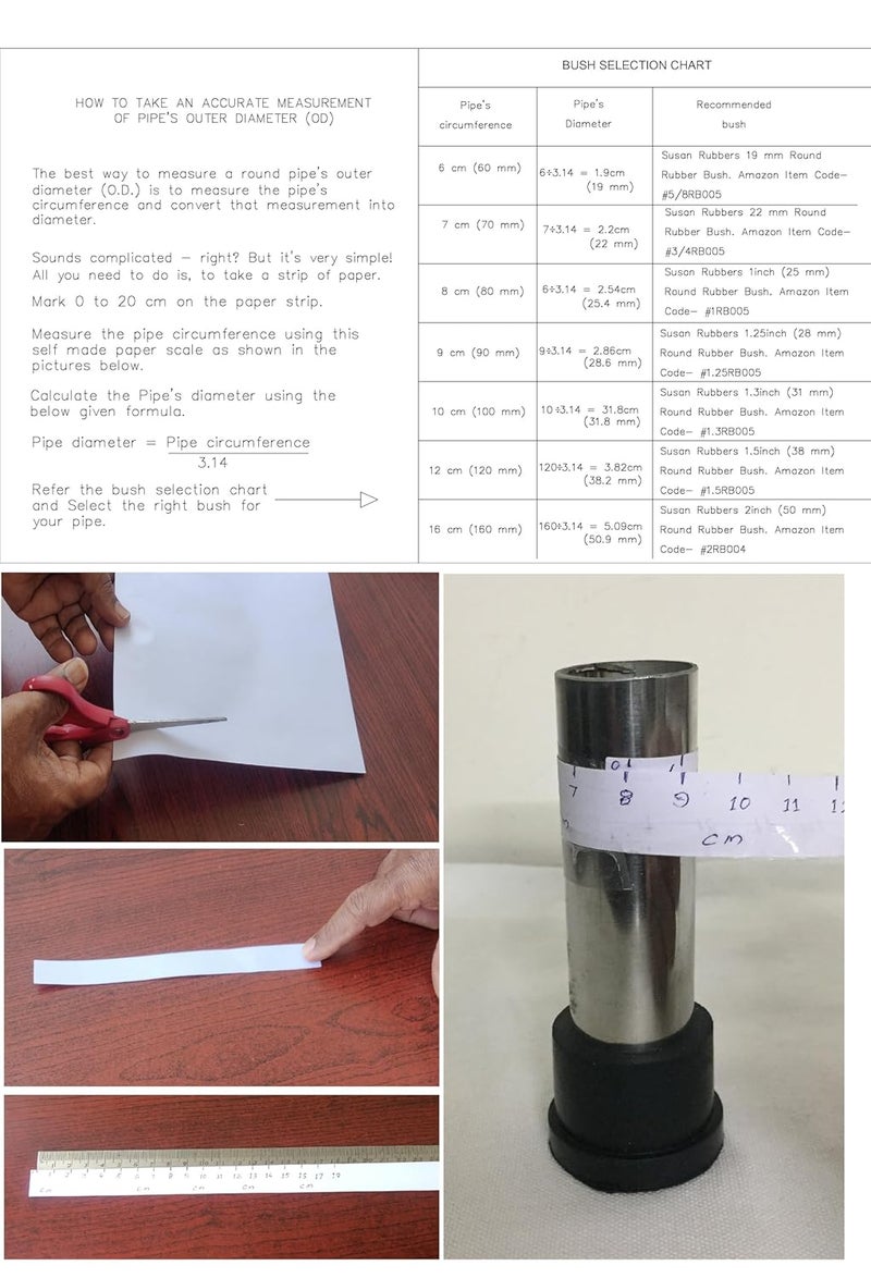 Susan Rubbers 1 Inch (25 mm) Round Rubber Bush or Cap for Furniture - Black - #1RB035 - Pack of 35 - Image 5