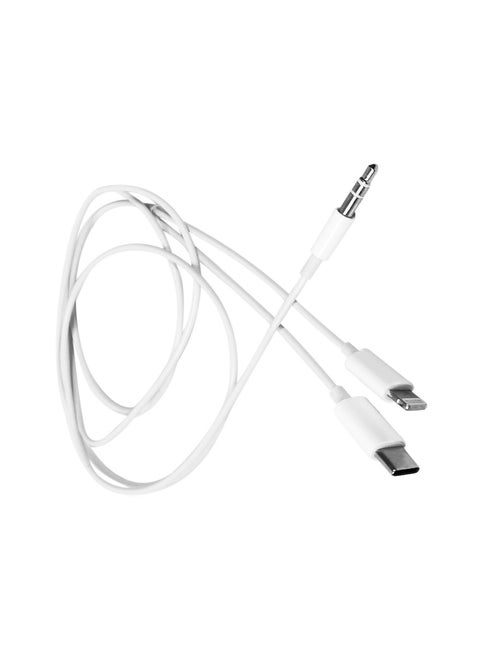 JHCM32 2-in-1 Audio Adapter - USB Type-C, Lightning to 3.5mm Aux Cable 1M for iPhone, Android